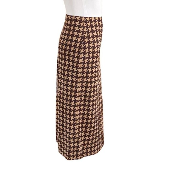 ROUJE PARIS SIDONIE KNIT MIDI PENCIL SKIRT IN BROWN AND TAN - S (38) - Picture 4 of 11